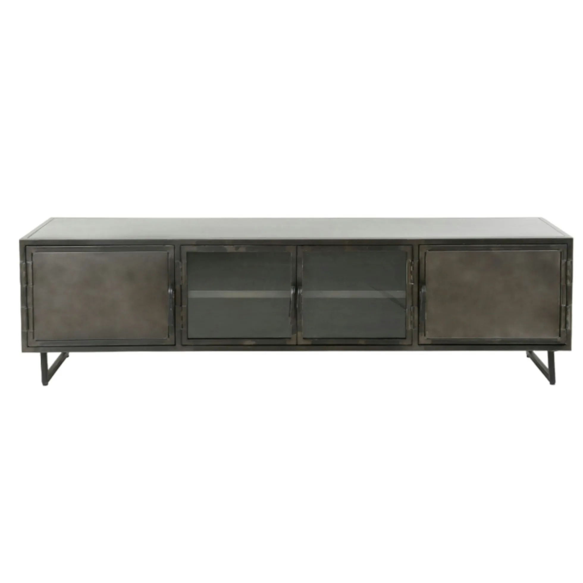Meuble tv long en métal et verre ROADIES