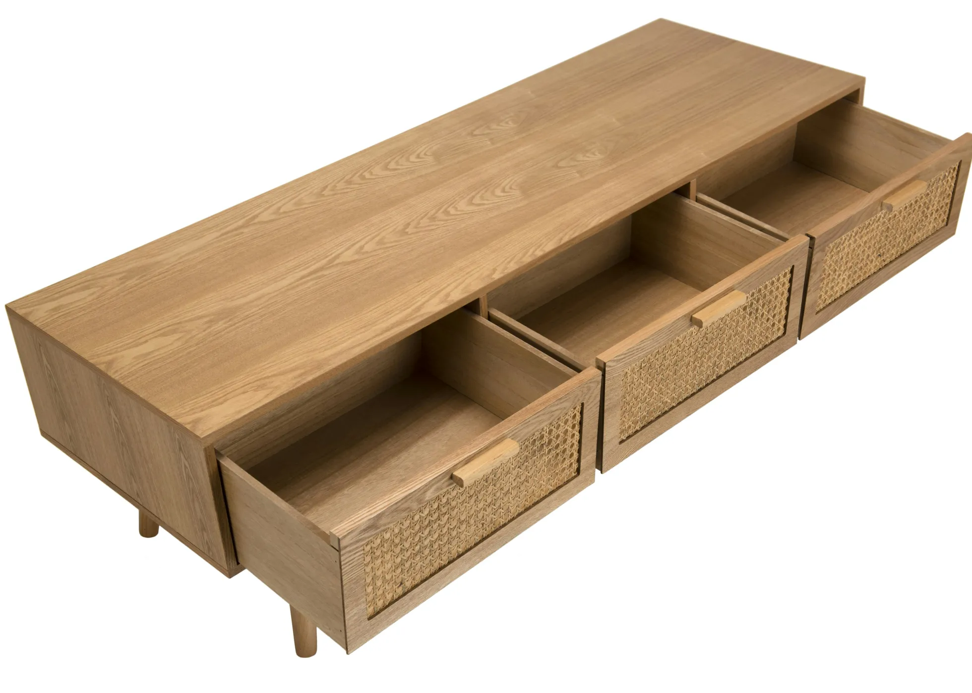 Meuble tv moderne avec cannage ALGA