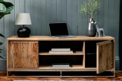 Meuble TV moderne chêne acier 150 cm RIVERSIDE