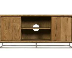 Meuble TV moderne chêne acier 120 cm RIVERSIDE