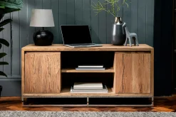Meuble TV moderne chêne acier 120 cm RIVERSIDE