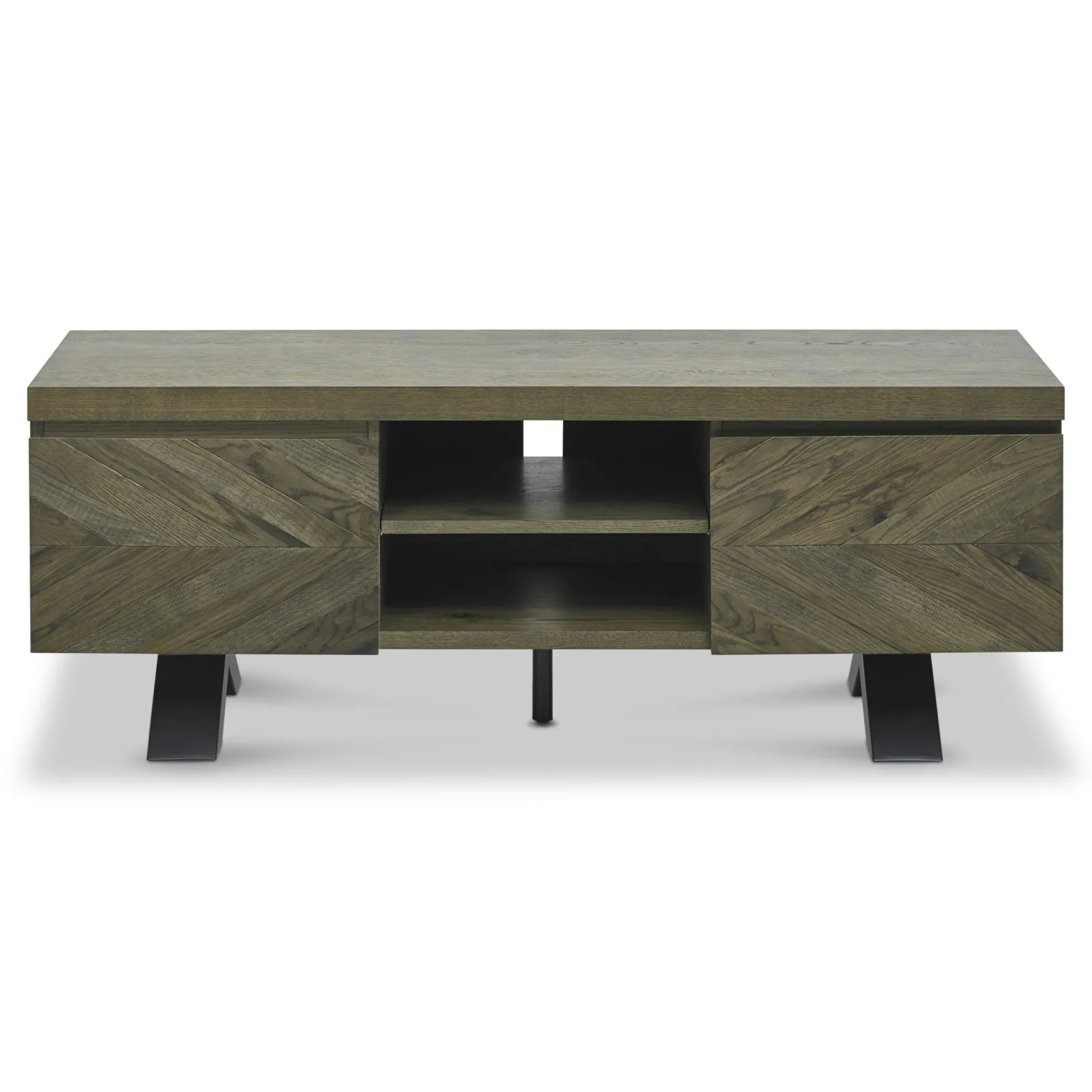 Meuble tv moderne en marqueterie de chêne ARLINGTON
