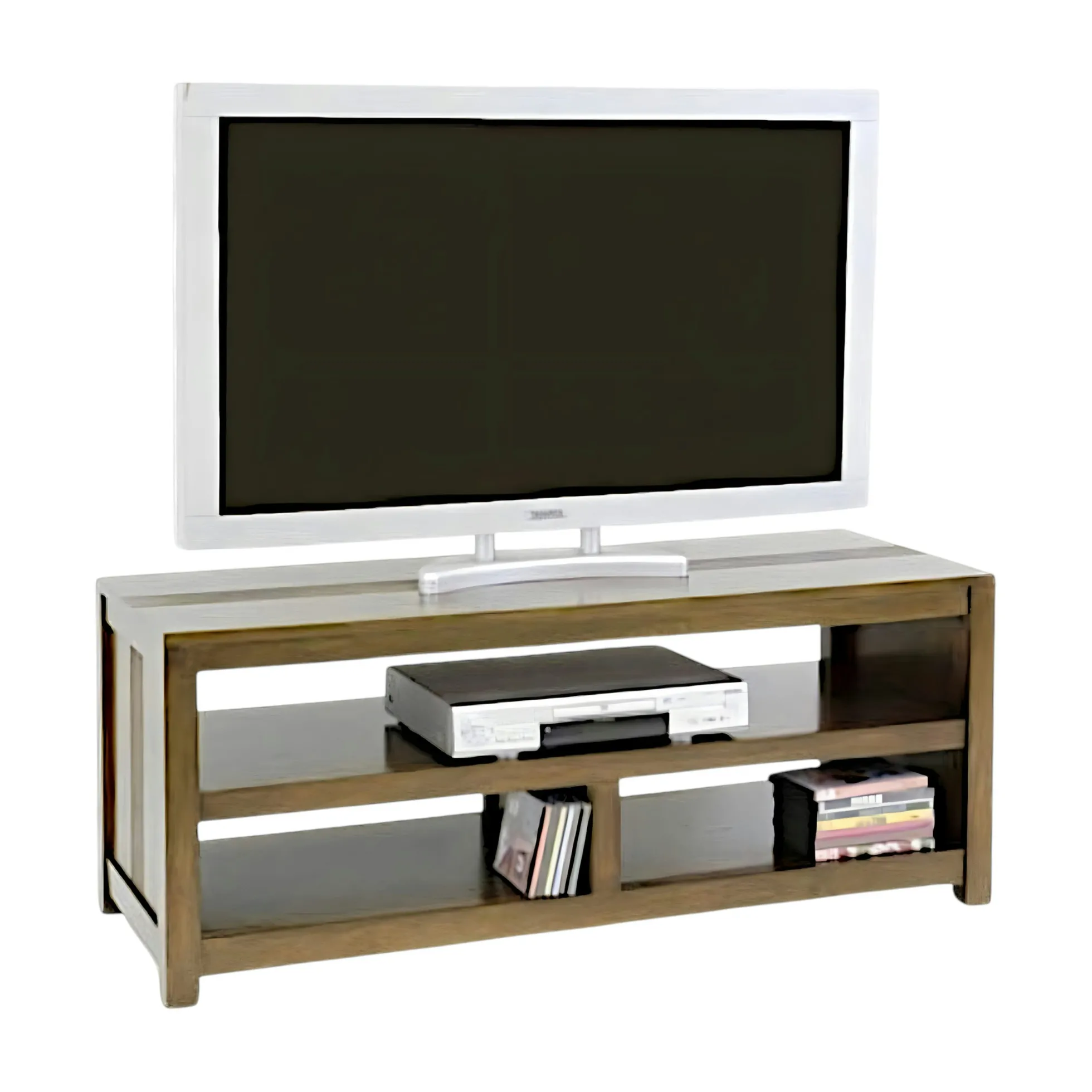 Meuble TV 3 niches hévéa 120cm GALA