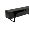 Meuble TV noir avec rangement - effet bois, pieds noirs JENA