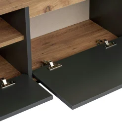Meuble TV 3 portes décor pin et anthracite MARFA
