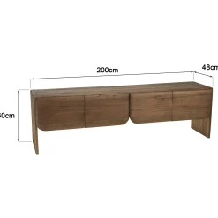 Meuble TV 4 portes en bois de mindi ARCUS