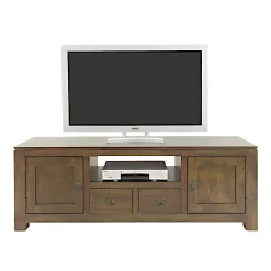 Meuble TV 4 portes hévéa 160cm HELENA