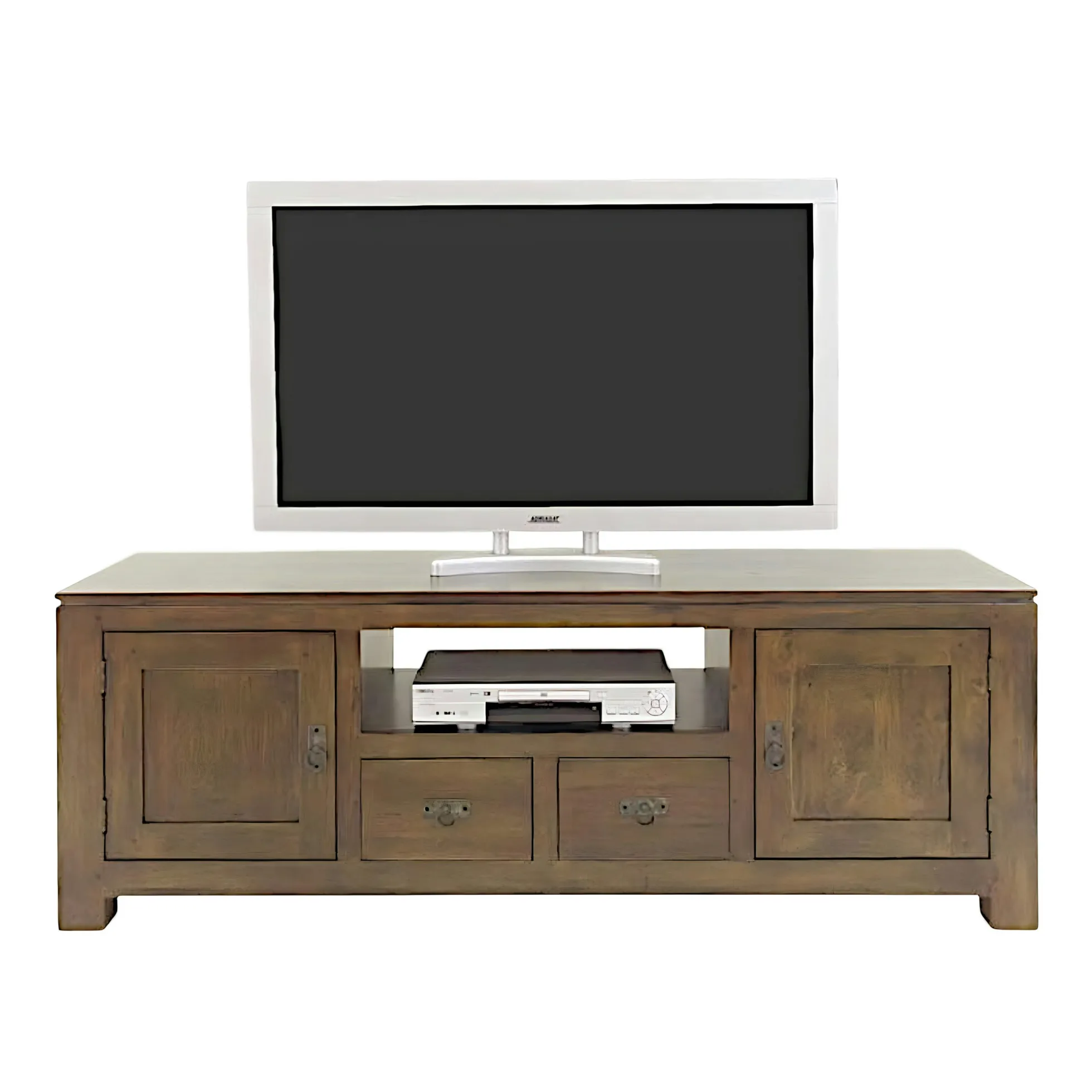 Meuble TV 4 portes hévéa 160cm HELENA