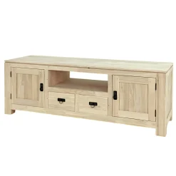 Meuble TV 4 portes hévéa 160cm HELENA