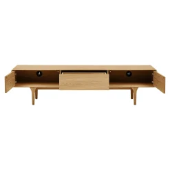 Meuble TV scandinave en placage chêne 2 portes 1 tiroir TARAZ