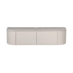 Meuble TV suspendu bois gris 2 portes AREZZO