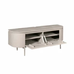 Meuble TV suspendu bois gris 2 portes AREZZO