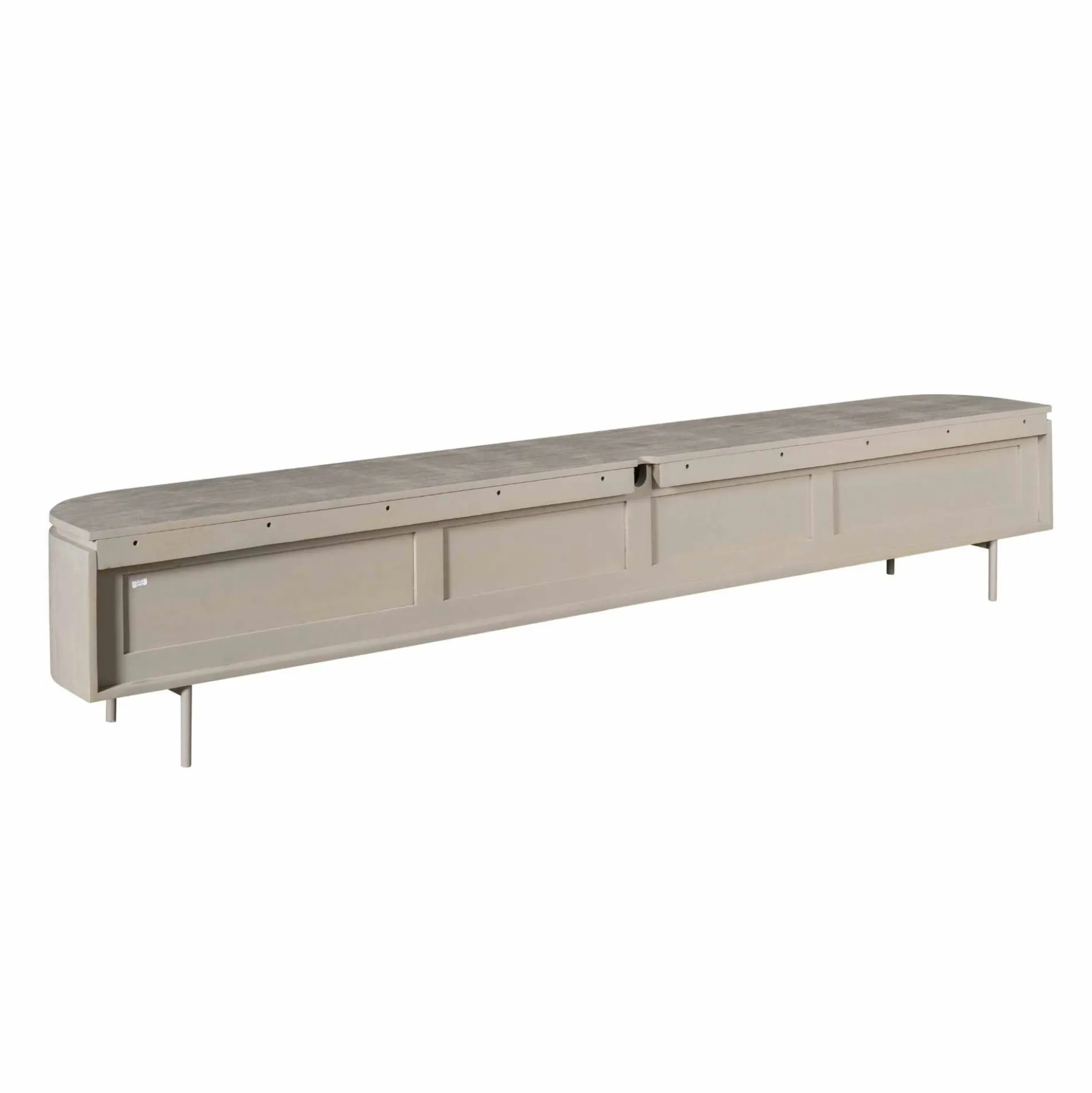 Meuble TV suspendu bois gris 4 portes AREZZO