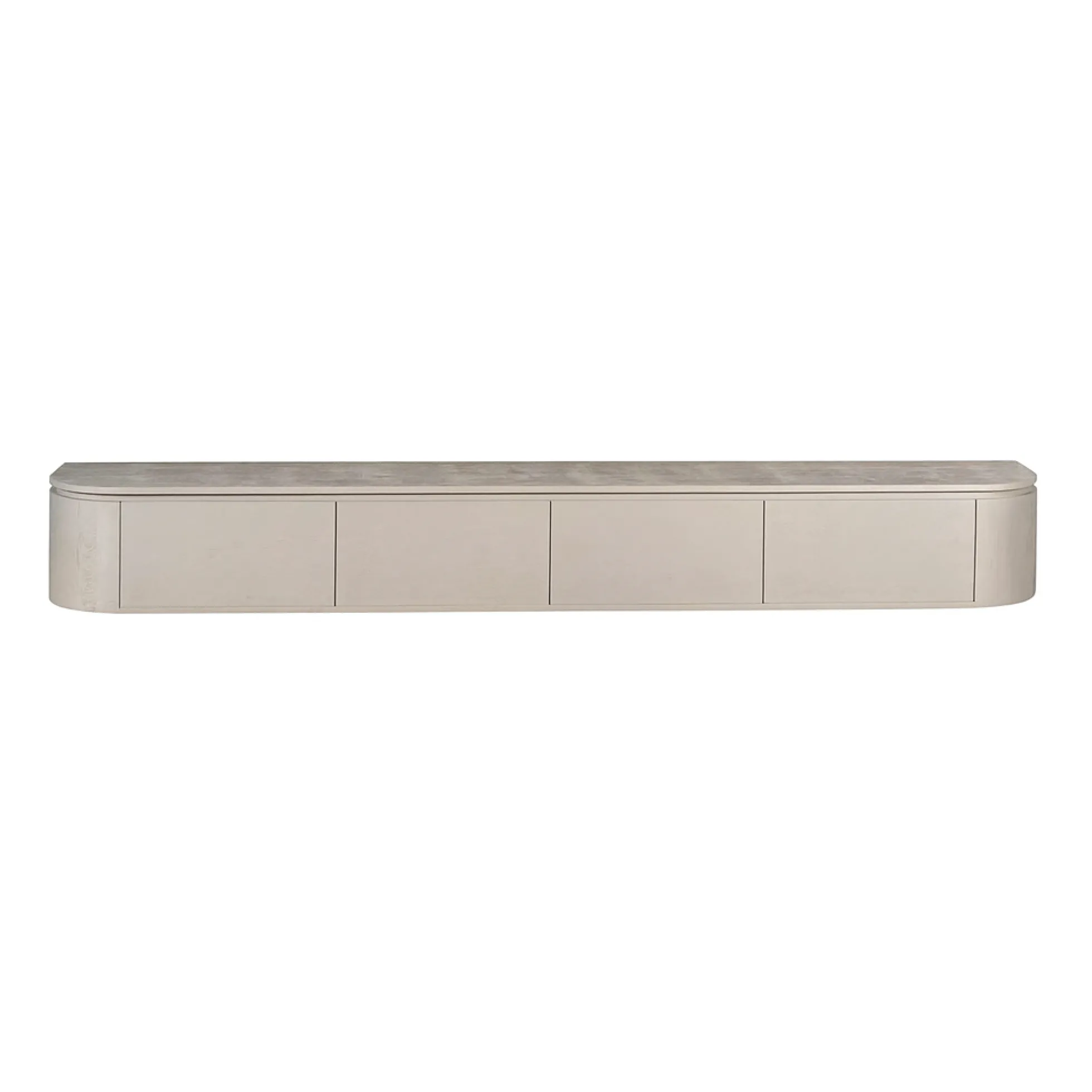Meuble TV suspendu bois gris 4 portes AREZZO