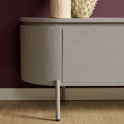 Meuble TV suspendu bois gris 3 portes AREZZO
