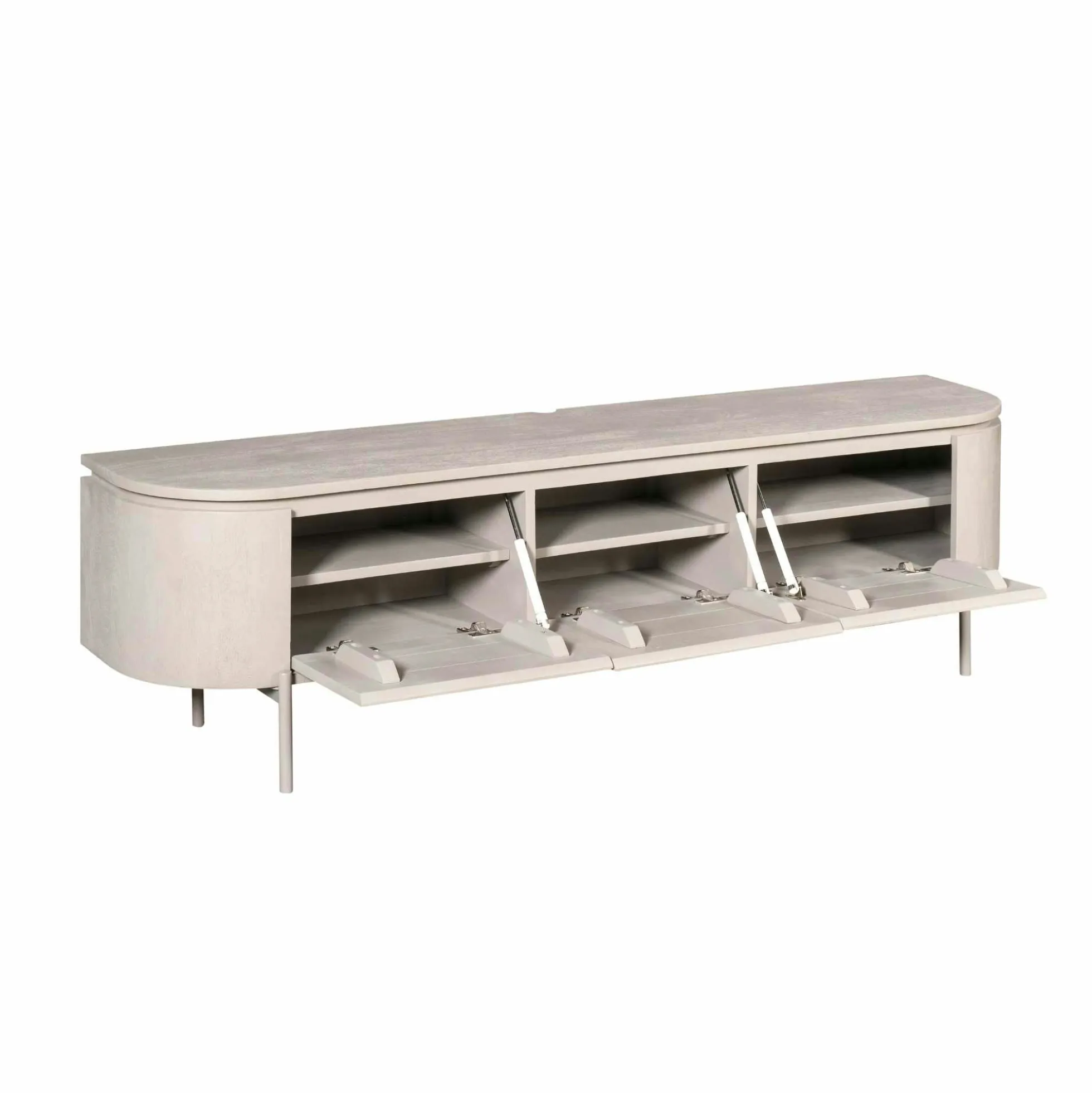 Meuble TV suspendu bois gris 3 portes AREZZO