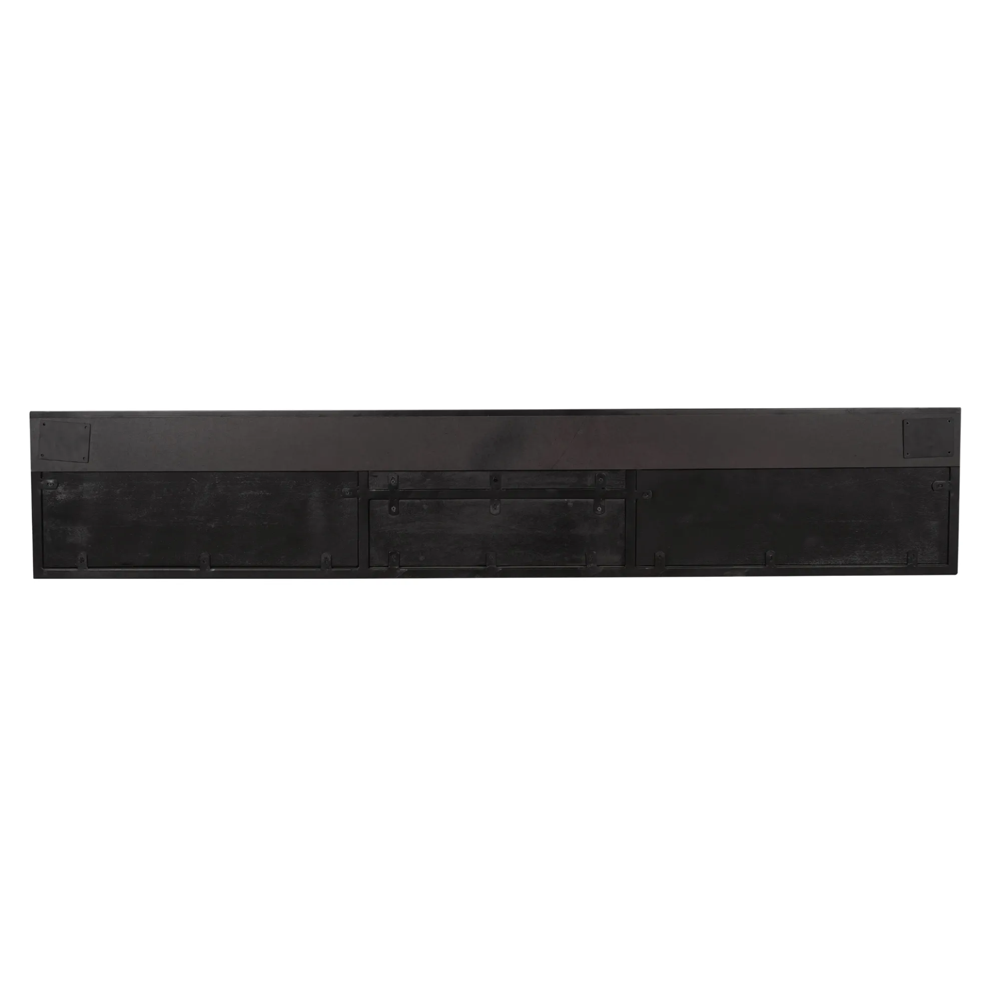 Meuble TV suspendu bois noir avec rangement 180 cm ALVERA