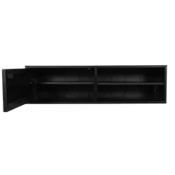 Meuble TV suspendu bois noir avec rangement 120 cm ALVERA