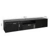 Meuble TV suspendu bois noir avec rangement 160 cm ALVERA