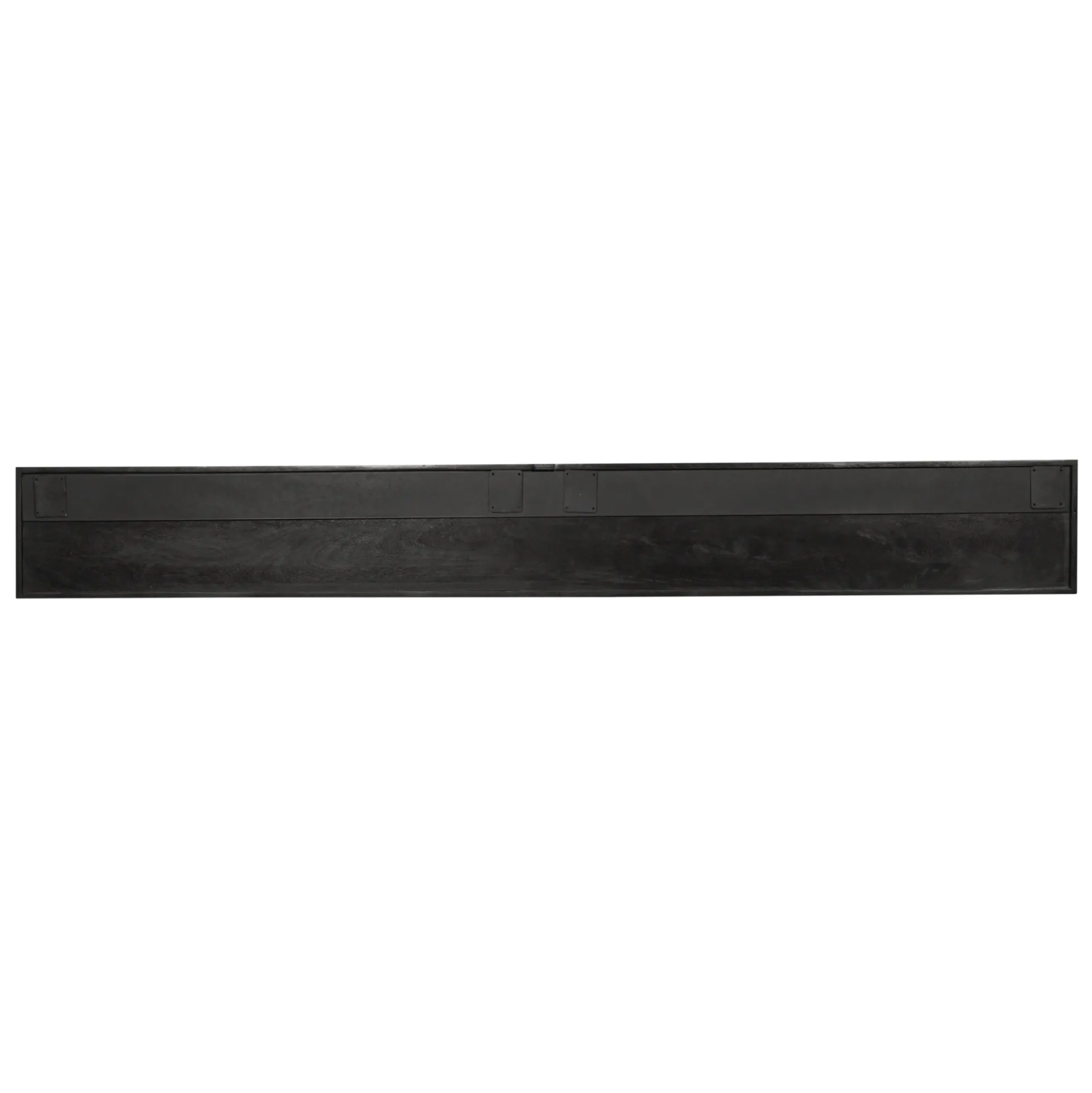 Meuble TV suspendu bois noir 4 portes rainurées 240 cm CORTINA