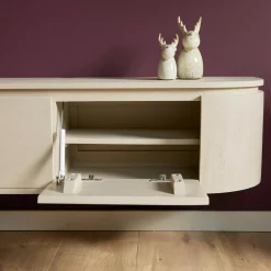 Meuble TV suspendu bois sable 2 portes AREZZO