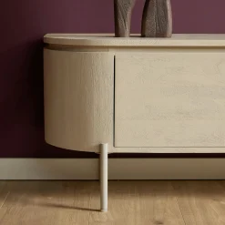 Meuble TV suspendu bois sable 3 portes AREZZO