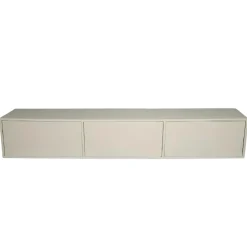 Meuble TV suspendu bois sable 3 portes JUNO