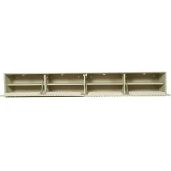 Meuble TV suspendu bois sable 4 portes rainurées 240 cm CORTINA