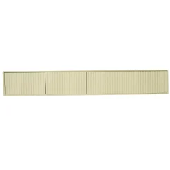 Meuble TV suspendu bois sable 4 portes rainurées 240 cm CORTINA