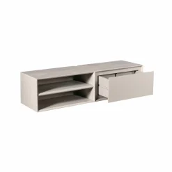 Meuble TV suspendu bois taupe 1 tiroir 1 niche AERA