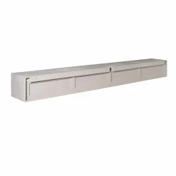 Meuble TV suspendu bois taupe 3 tiroirs 1 niche 200 cm AERA