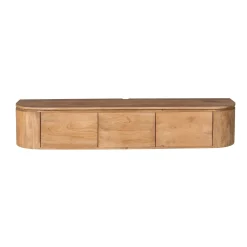 Meuble TV suspendu en bois, bords arrondis 160 cm AREZZO