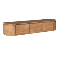 Meuble TV suspendu en bois, bords arrondis 160 cm AREZZO