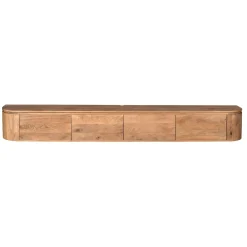 Meuble TV suspendu en bois, bords arrondis 200 cm AREZZO