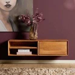 Meuble TV suspendu en bois 1 tiroir 1 niche AERA