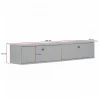 Meuble TV suspendu 2 portes décor pin 140 cm MARFA
