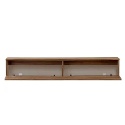 Meuble TV suspendu 2 portes décor pin 140 cm MARFA