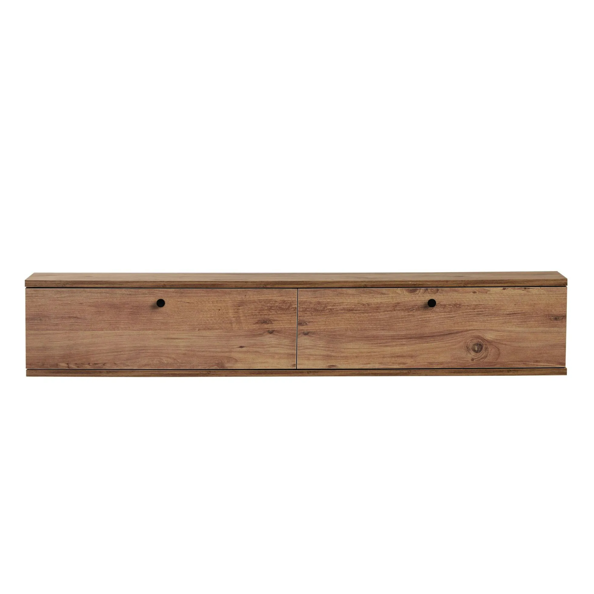 Meuble TV suspendu 2 portes décor pin 140 cm MARFA