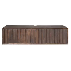 Meuble TV suspendu vintage 2 portes rainurées CORTINA