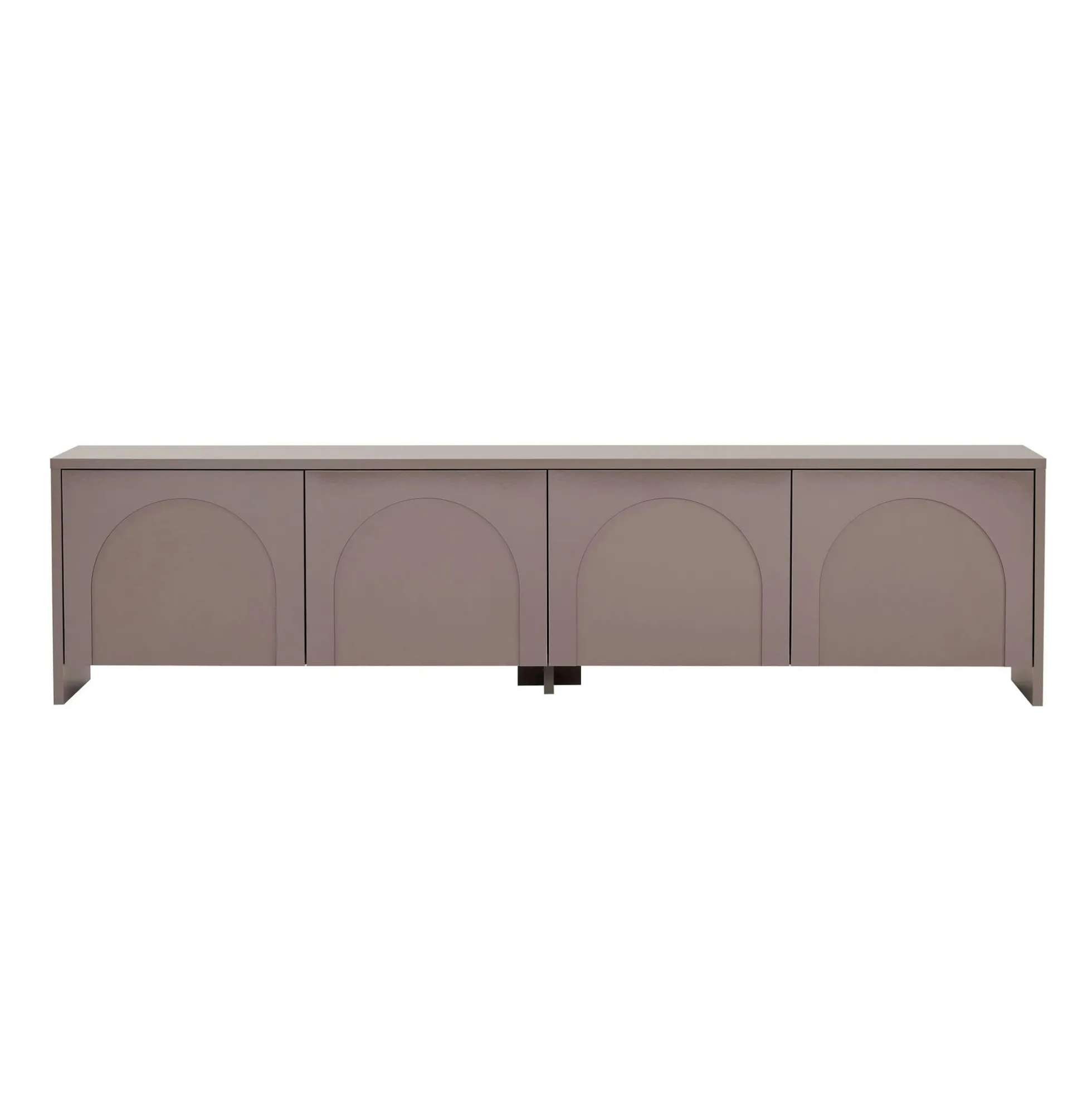 Meuble TV taupe 4 portes motif arches MARFA
