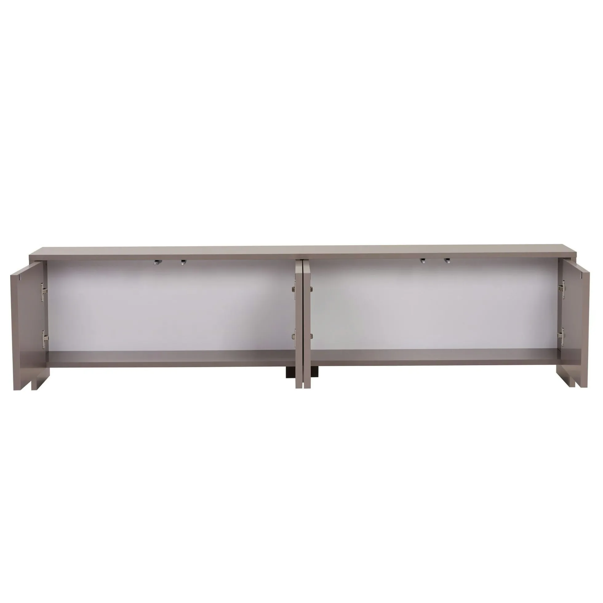 Meuble TV taupe 4 portes motif arches MARFA