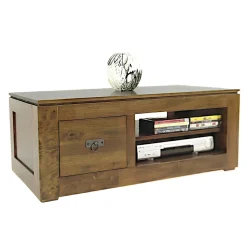 Meuble TV 1 tiroir hévéa 100x50x40cm HELENA