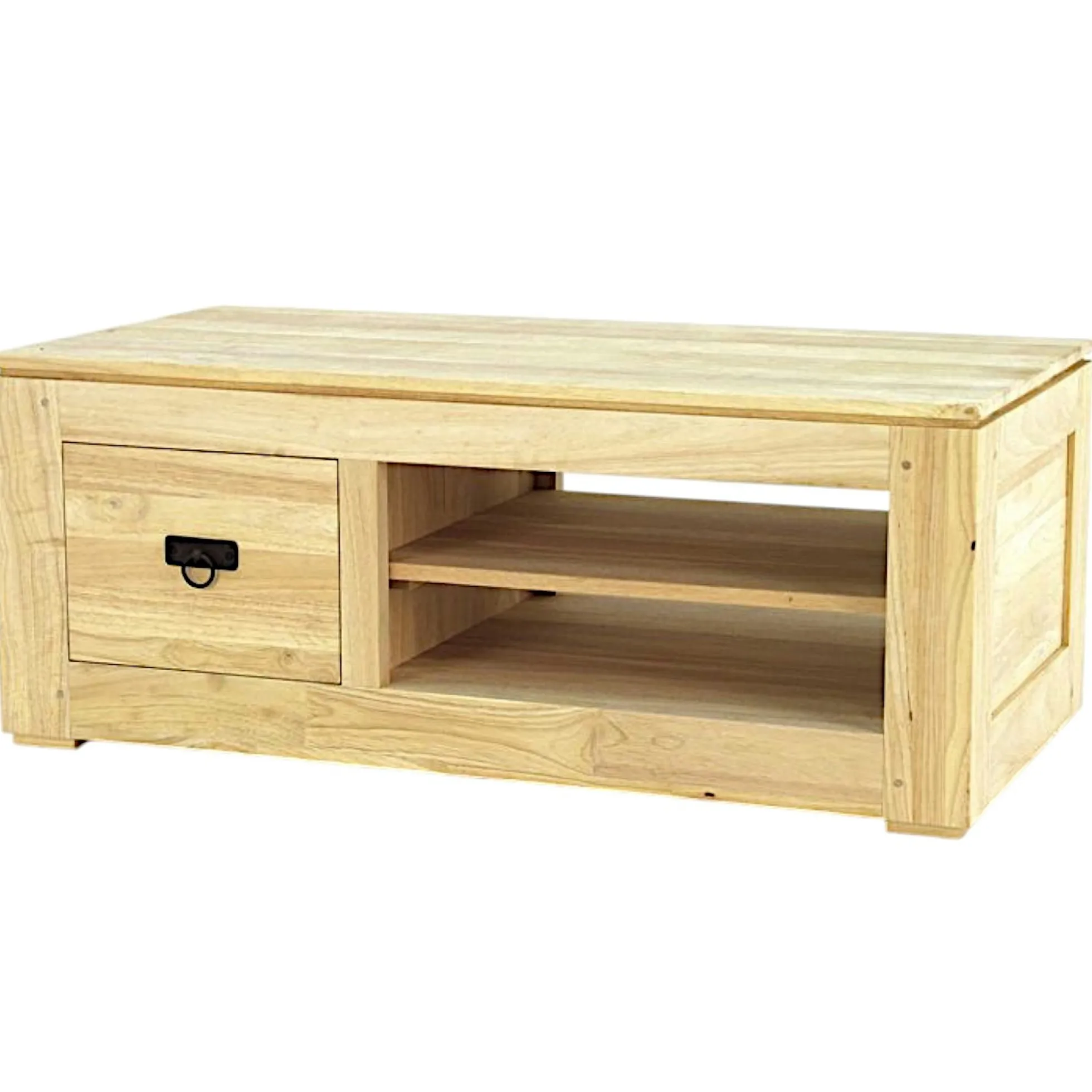 Meuble TV 1 tiroir hévéa 100x50x40cm HELENA