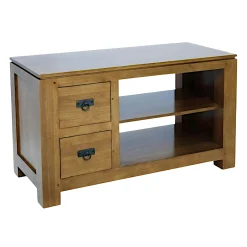 Meuble TV 2 tiroirs hévéa 100x45x58cm HELENA