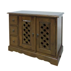 Meuble TV 3 tiroirs 2 portes hévéa 90x45x72cm MAORI