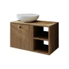Meuble vasque rond décor pin 1 tiroir TIMA