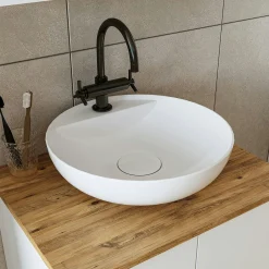 Meuble vasque salle de bains 60 cm blanc 2 portes 1 tiroir DOUNA