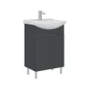 Meuble vasque salle de bains 55 cm anthracite 2 portes UMI