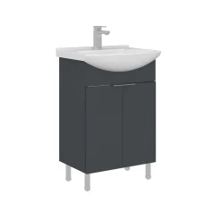 Meuble vasque salle de bains 55 cm anthracite 2 portes UMI
