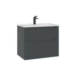 Meuble vasque suspendu 65 cm anthracite 2 tiroirs ELYO